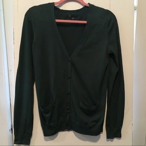 Hunter Green Button Up Gap Cardigan